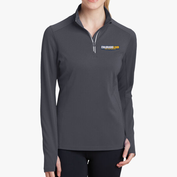 Ladies' Textured 1/4 Zip Pullover w/ Embroidered Logo Thumbnail